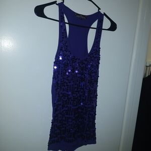 Almost Famous Purple Sequin Tank Top
